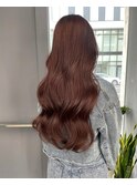 #ピンクブラウン#ブリーチなしカラー
