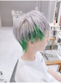 ウルフカット/ブリーチデザインカラーツートンカラー