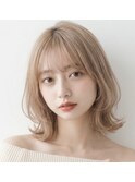 顔周りレイヤーカット/ミルクティー/茶屋町