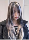 表参道顔周りレイヤーカットケアブリーチカラーダブルカラー韓国