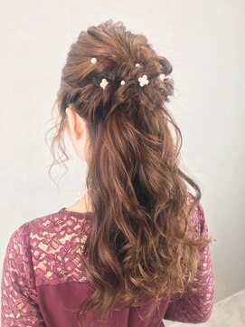 アルバム 銀座(ALBUM GINZA) ハーフアップ_ウォーターフォール毛先パーマ_ba262761