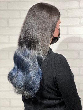 ビスイル 秋葉原店(Vis ill) 大人かわいい/グラデーション/ケアブリーチ/波巻き/サファイア