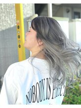 ヘアースタジオエフ メタルカラーのグレージュ系バレイヤージュ