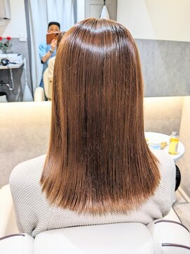 ナカドット エマノン 池袋(__naka.__ EMANON) 30代/ダメージ毛の酸性ストレート/オレンジブブラウン/池袋