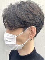 バイフィフス 天神大名(by fifth) ニュアンスパーマセンターパート毛流れパーマメンズヘア波巻き