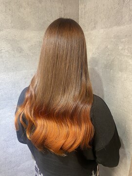 キャラ シャローネ 池袋(Chara Chalone) アプリコットオレンジのグラデーションカラー/ヨシンモリ巻き