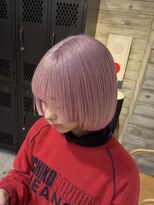 パステルピンクペールピンクホワイトピンクトリプルカラーボブ