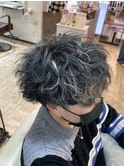 【men's style】刈り上げ×シャドウパーマ×ハイライト