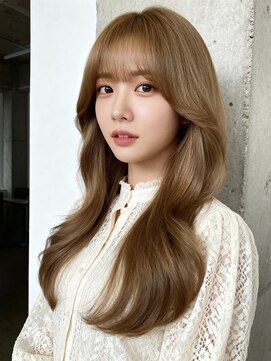 ハイライトクラゲヘアミニボブ成人式パーマミディアム裾カラー