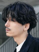 フィフス(fifth) 原宿ルーズパーマフェザーショートメンズカットセンターパート