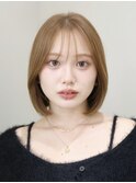 柔らかナチュラルボブ × ミルクティーベージュ