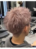 ピンクベージュスパイキーショート