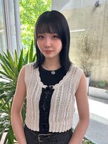 バイ ユア オウン フラワーズ コロン カバ 松本駅前(buy your own flowers : kava)&nbsp;縮毛矯正切りっぱなしボブストレート髪質改善ブルーブラック