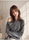 小顔レイヤーミディ×抜け感バングで軽やか美髪【自由が丘】