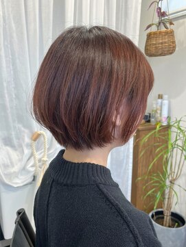 ピエニタウコ(pieni tauko) 新色カシスピンクショートボブ