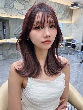 サイン 渋谷(SIGN) 韓国ヘアーハッシュカットレイヤーカットグレージュブリーチ無し