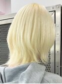 抜きっぱなしブロンド[新宿駅/ボブウルフ/ダブルカラー/小顔]