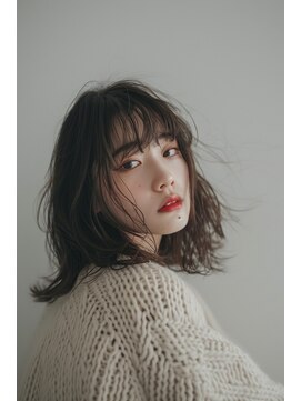 ラナ 新宿(lana) こなれミディアム/シアーグレージュ/顔まわり【lana hair 新宿】