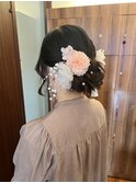 成人式／ヘアセット／シニヨン／前撮り