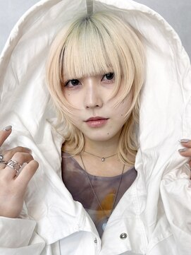 アルバム 池袋(ALBUM) 美髪ホワイトブロンド顔周りレイヤーウルフレイヤー_79526