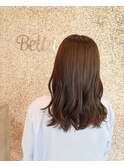 パレットブルー×セミロング×波巻き