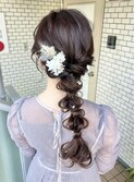 編み下ろし　お呼ばれヘアセット　結婚式　ヘアセット