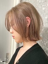 エリマ 横浜西口(elima)&nbsp;横浜白髪染め白髪ぼかしタッセルボブミルクティーベージュカラー