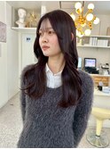 くびれヘア20代30代40代ダークラベンダーフェアリーレイヤー