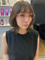 ベルベットヘア 千早店(Velvet hair)&nbsp;髪質改善カラー×くびれボブ×オリーブグレー【みつ】