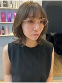 髪質改善カラー×くびれボブ×オリーブグレー【みつ】