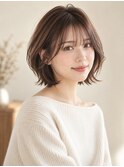 シースルー前髪×ひし形くびれボブ