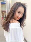 ロングヘアでも動く無造作カール×デザインカラー