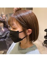 シェル 国分寺(shell)&nbsp;コンパクトなシースルーバングミニボブシルキーベージュ