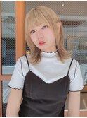 ハイトーン/ウルフヘア/透明感ヘーゼルベージュ