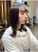 ミディアムウルフジェンダーレスウルフ顔まわりレイヤーカット