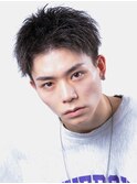 黒髪おしゃれボウズ短髪ソフトモヒカンスキンフェードカットモク