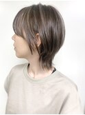 【morio原宿】大人　ショートウルフ　ハイライトカラー