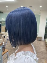 モリオフロムロンドン 大宮店(morio from London)&nbsp;ブルー×ケアブリーチ×ストレート履歴　【村田】