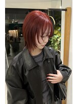 エム(M) 韓国ウルフ/ウルフボブ/ウルフレイヤーブリーチなしダブルカラー