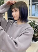 デザインカラールーツカラー切りっぱなしボブ名古屋YUKI
