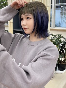 パークレーン アイス イヴェン(park lane ICI yeven) デザインカラールーツカラー切りっぱなしボブ名古屋YUKI