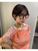 丸みショートシースルーバングくびれショートボブミニボブ