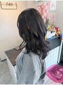 暗髪グレージュカラー
