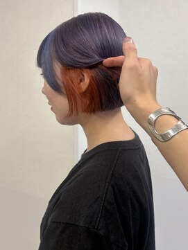 リア(Lia by KENJE) #ミニボブ×寒色暖色デザインカラー♪中央林間リア