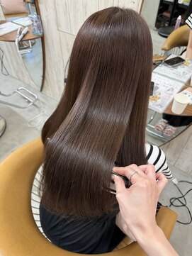 ロンドアジュール 横浜(Lond azur) オリーブグレー/レイヤーカット/黒髪/マロンベージュ/横浜