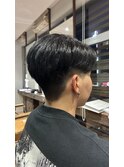 メンズ　流しやすいセンターパート　シアーグレー