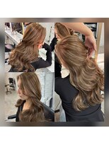 ブレンド 渋谷(BLend) ハイライトカラーくびれヘアアプリコットオレンジ