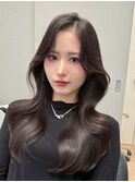 小顔外ハネミディアムアッシュ20代30代40代くびれミディ韓国ヘア