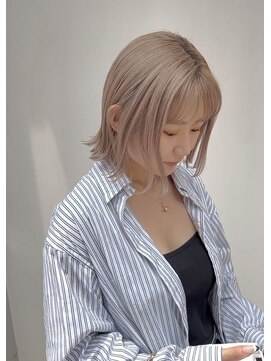 スタン 渋谷(Stam) ミルクティーベージュ人気ケアブリーチハイトーンボブ渋谷駅