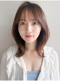 ダークパープルミルクブラウンワンホンレイヤー外ハネボブa